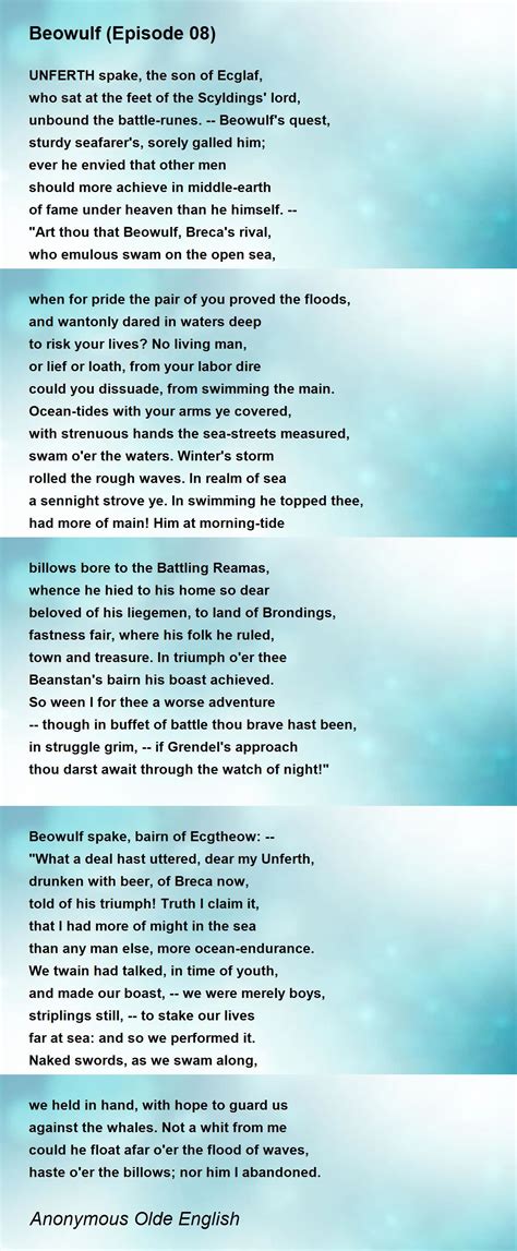 Beowulf (Episode 08) - Beowulf (Episode 08) Poem by Anonymous Olde English