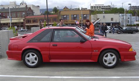 Bright Red 1993 Ford Mustang GT Coupe