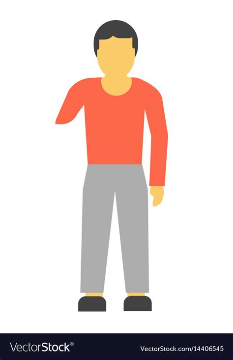 Amputee faceless person without hand Royalty Free Vector