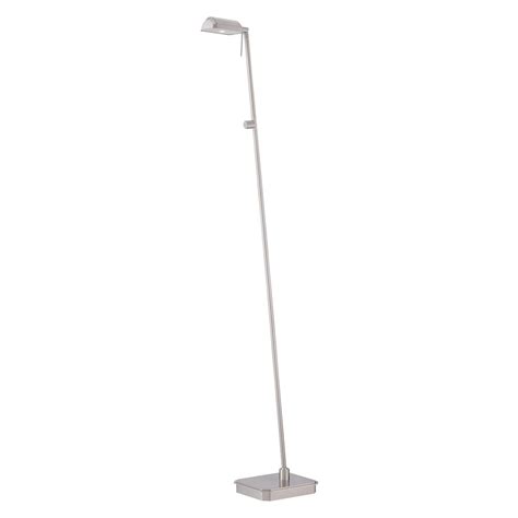 George Kovacs Brushed Nickel LED Floor Lamp with Rectangle Shade | P4344-084 | Destination Lighting