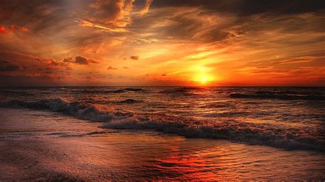 2560x1440 Beach North Sea Sunset 1440P Resolution HD 4k Wallpapers, Images, Backgrounds, Photos ...