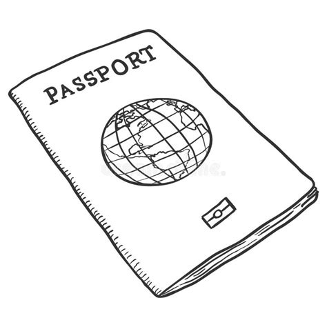 Vector Single Sketch Passport Stock Vector - Illustration of draft ...