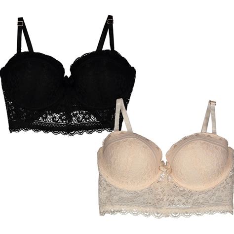 Padded Lace Long Line Bra