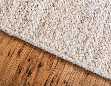 White 2' 6 x 6' Braided Jute Runner Rug | Area Rugs | eSaleRugs