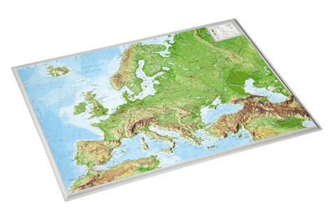 3D Raised Relief Map Europe small - georelief - Made in Germany