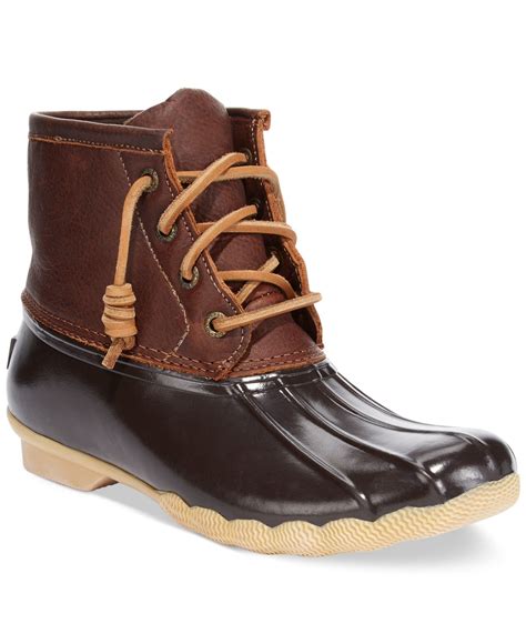 Sperry top-sider Saltwater Water-Resistant Leather Boots in Brown (Tan/Dark Brown) | Lyst