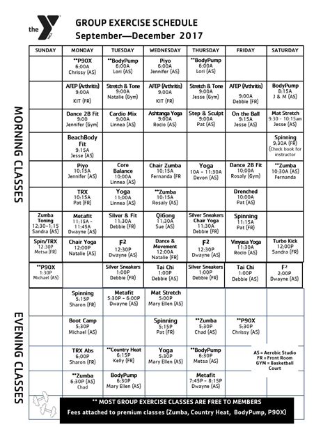 Group Exercise Schedules - Pocono Family YMCA | Stroudsburg, PA ...