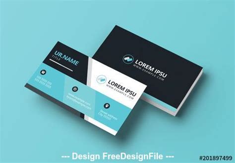 Black and light blue business card vector free download