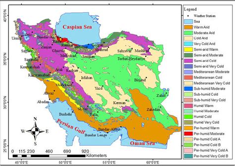 Iran climate zones using extended De Martonne method | Download ...