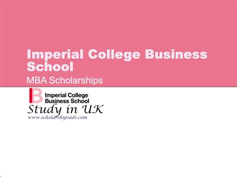 Imperial College Business School MBA Scholarships 2024, Study in UK.