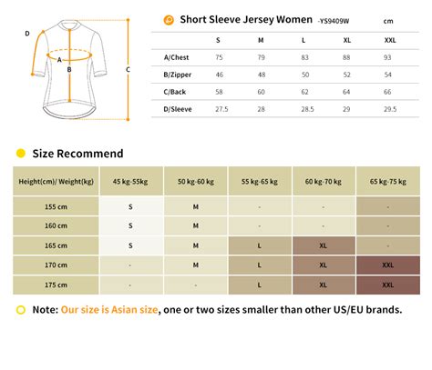 Cycling Jersey | Bib Size Chart - Monton Official