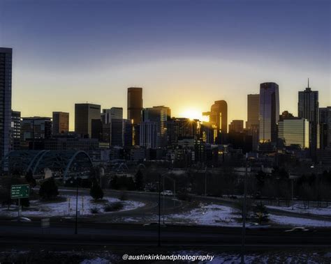 Sunrise over Denver, CO Skyline : Denver