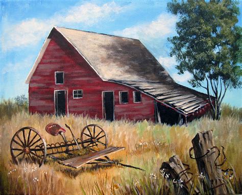 Old Red Barn Painting by Carol Hart