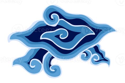 bleu ornement batik méga mendung cirebon Indonésie avec transparent Contexte 24029621 PNG