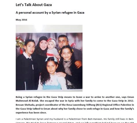 Let’s Talk About Gaza: A personal account by a Syrian refugee in Gaza ...