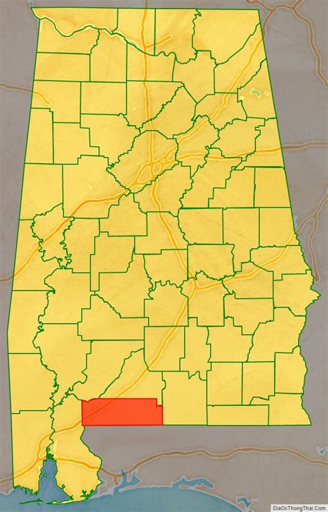 Map of Escambia County, Alabama - Thong Thai Real