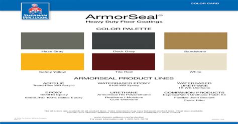 Armorseal 8100 Color Chart