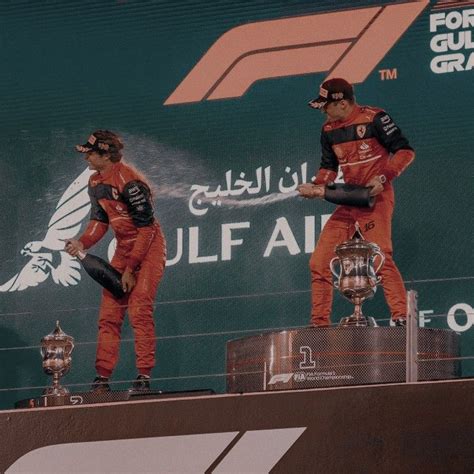 C² Charles leclerc and Carlos sainz podium aesthetic bahrain gp | Sfondi