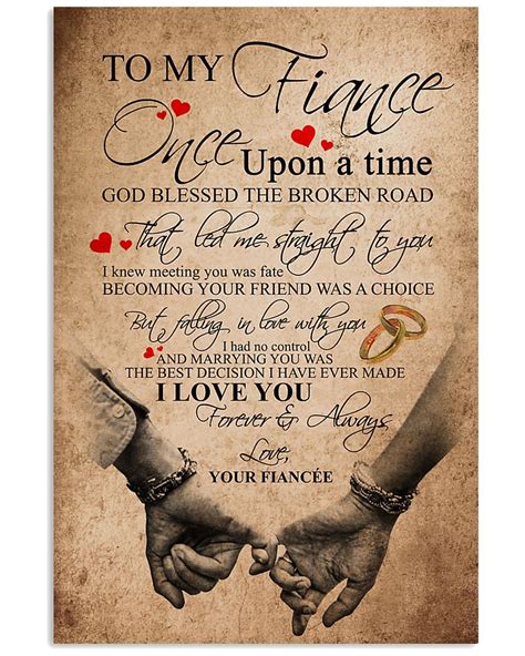 TO MY FIANCE Vertical Poster - Forever Love Gifts in 2020 | Gifts for fiance, Boyfriend quotes ...