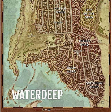 Buy Gale Force Nine Dungeons & Dragons Waterdeep Vinyl City Map, Multi ...