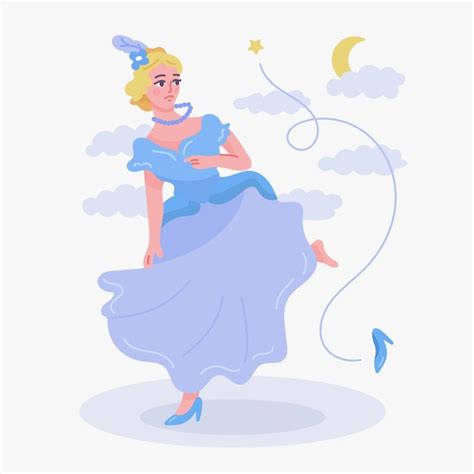 Free Vector | Cinderella fairytale character illustration