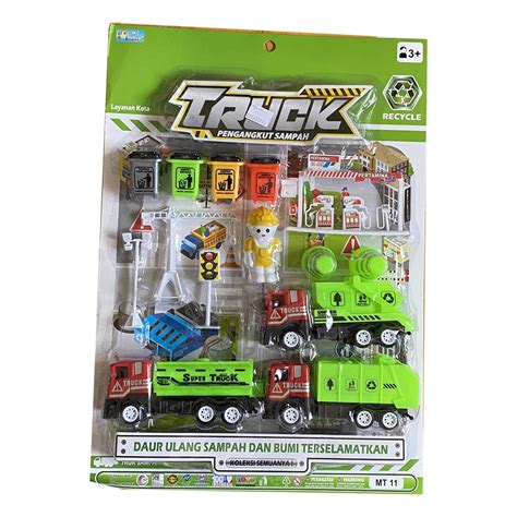 Jual MT 11 - Truck Sampah Mainan - Mainan Anak Truk Sampah Set - Mainan Anak Mobilan Truk ...