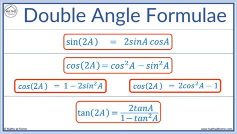 The Complete Guide to the Trigonometry Double Angle Formulas – mathsathome.com