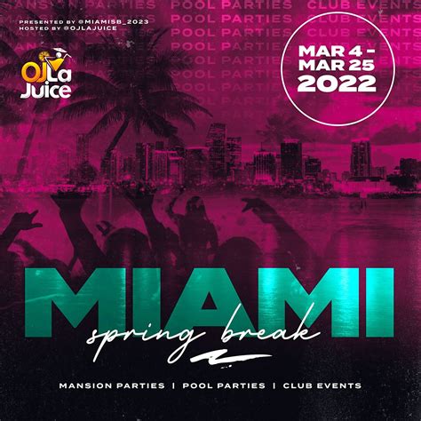 Miami Spring Break 2023, Check Email For Locations, Miami, 7 March to ...