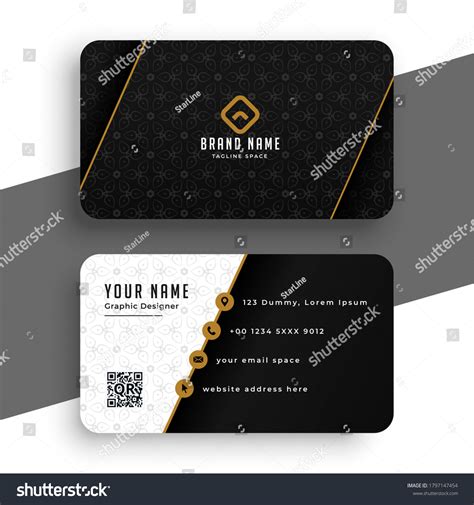 Premium Black Gold Business Card Design Stock Vector (Royalty Free) 1797147454 | Shutterstock