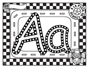 French Race Track Letter Tracing Printables by Peg Swift French Immersion