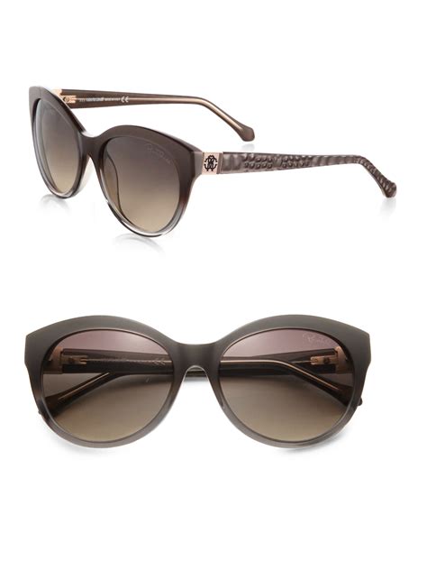 Roberto cavalli Albaldah Rounded Cat's-eye Sunglasses in Gray | Lyst