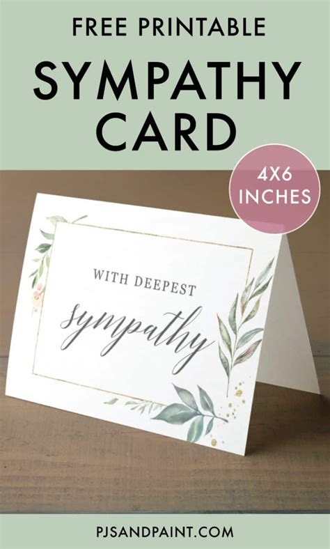 Free Printable Sympathy Card - Instant Download - Pjs and Paint | Free ...