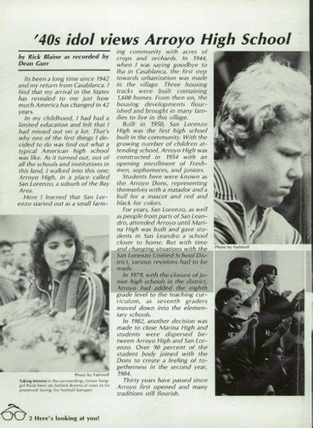 Explore 1984 Arroyo High School Yearbook, San Lorenzo CA - Classmates