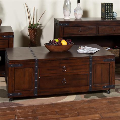 Santa Fe Coffee Table w/ Lift Top, Drawer, & Casters by Sunny Designs at Boulevard Home ...