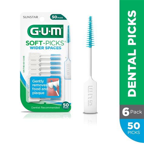 GUM Soft-Picks Wider Spaces Dental Picks, 50 Count (Pack of 6) | Jagmin Dental