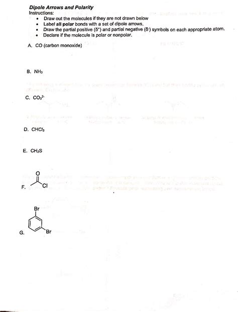 Solved Dipole Arrows and Polarity Instructions: Draw out the | Chegg.com