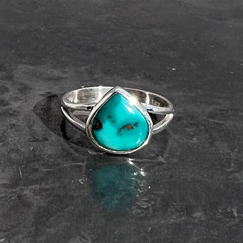 Turquoise Ring Silver Turquoise Ring Tibetan Turquoise Ring Size U.K. P ...