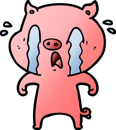 crying pig cartoon 12425970 Vector Art at Vecteezy