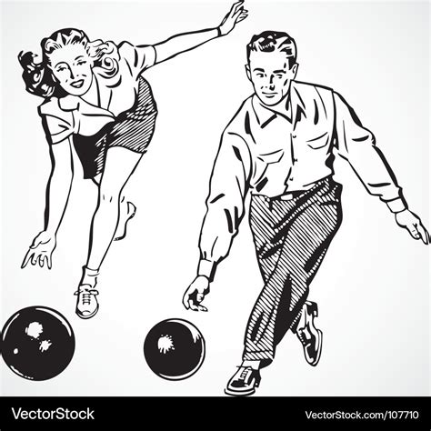 Retro bowling Royalty Free Vector Image - VectorStock