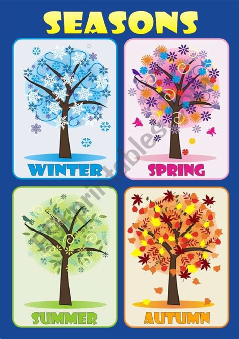 Seasons Poster For Kids