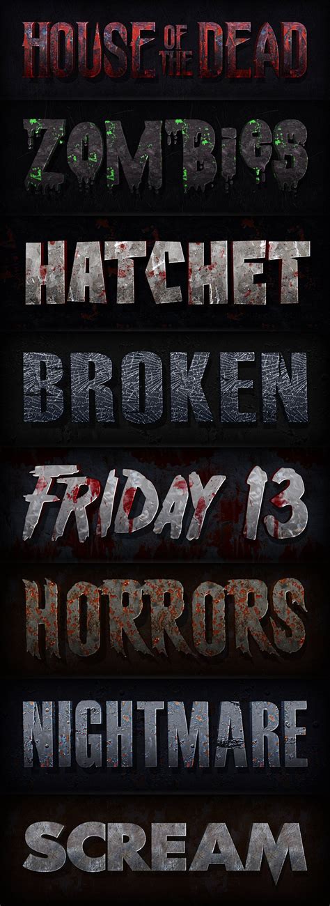 Horror Movie 3D Text for Photoshop