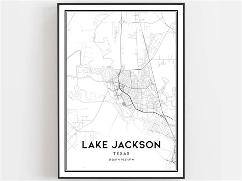 Lake Jackson Map Print Lake Jackson Map Poster Wall Art Tx - Etsy