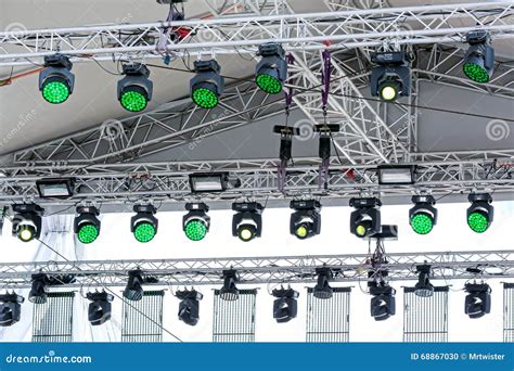 Lighting Equipment of Outdoor Stage Stock Photo - Image of outdoors ...