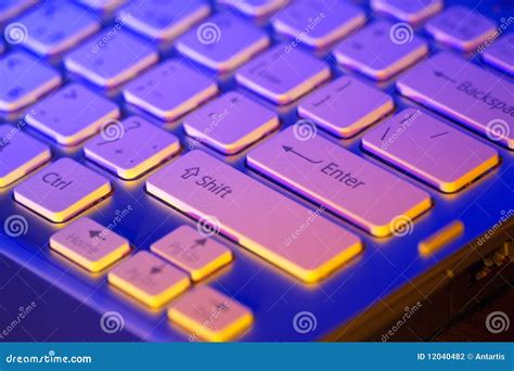 Keyboard of an Open Laptop. Closeup Stock Photo - Image of object, access: 12040482