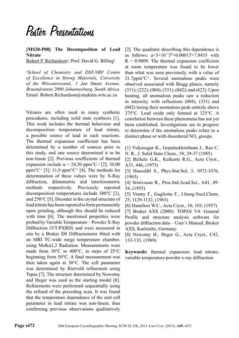 (PDF) The decomposition of lead nitrate