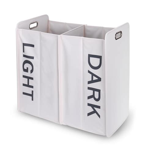 Danya B Collapsible Folding Double Bin with Handles Laundry Sorters, White - Walmart.com