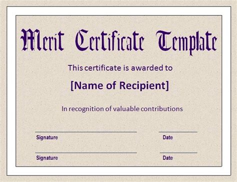 10+ Certificate of Merit Templates | Free Printable Word & PDF Formats | Certificate templates ...