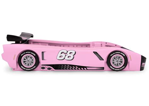 Delta Children Turbo Race Car Twin Bed, Pink | Bigbigmart.com