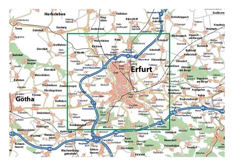 Detailed map of Erfurt and its surroundings | Erfurt | Germany | Europe ...