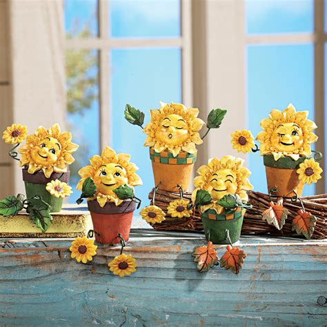 Collectible Sunflower Shelf Sitters - Set of 5 | Collections Etc.